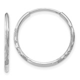 14K White Gold 1.25mm Diamond-cut Endless Hoop Earring - XY-35CDA147-6658