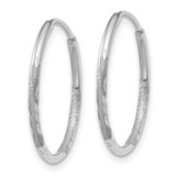 14K White Gold 1.25mm Diamond-cut Endless Hoop Earring - XY-35CDA147-6658
