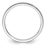 14K White Gold 1.2mm Beaded Stackable Band Size 7