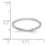 14K White Gold 1.2mm Criss-Cross Pattern Stackable Band Size 9.5