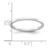 14K White Gold 1.2mm Flat Polished Stackable Band Size 8.5