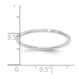 14K White Gold 1.2mm Flat Satin Stackable Band Size 8.5