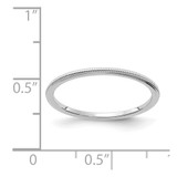14K White Gold 1.2mm Milgrain Stackable Band Size 5.5