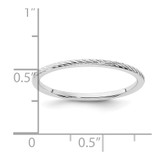 14K White Gold 1.2mm Twisted Wire Pattern Stackable Band Size 6