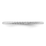 14K White Gold 1.2mm Twisted Wire Pattern Stackable Band Size 9