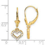14k & White Rhodium D/C Heart Leverback Earrings - TM-25457192-2153