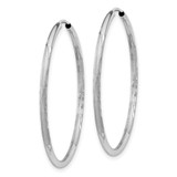 14k White Gold 1.5mm Diamond-cut Endless Hoop Earrings - XY-32F1D0FF-5945