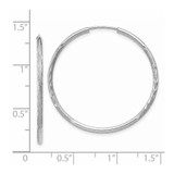 14k White Gold 1.5mm Diamond-cut Endless Hoop Earrings - XY-32F1D0FF-5945