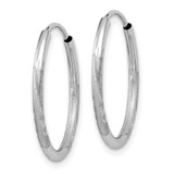 14k White Gold 1.5mm Diamond-cut Endless Hoop Earrings - XY-6D9D2E61-1298