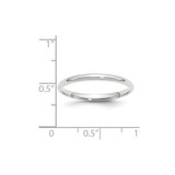 10k White Gold 2mm Lightweight Comfort Fit Wedding Band Size 5