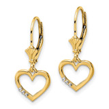 14k & White Rhodium D/C Heart Leverback Earrings - TM-75C24795-2397