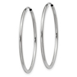 14k White Gold 1.5mm Polished Endless Hoop Earrings - XY-26F957D7-4968