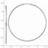 14k White Gold 1.5mm Polished Endless Hoop Earrings - XY-B04204F0-7281