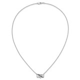 14k White Gold 1/10 carat Black and White Diamond Heart Infinity 17 inch Necklace