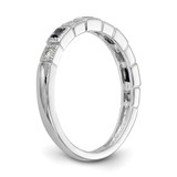 14k White Gold 1/10 carat Diamond and Blue Sapphire Complete Band - RM-065EACDB-8020