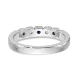 14k White Gold 1/10 carat Diamond and Blue Sapphire Complete Band - RM-ABAF17B0-6739
