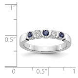 14k White Gold 1/10 carat Diamond and Blue Sapphire Complete Band - RM-ABAF17B0-6739