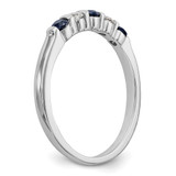 14k White Gold 1/10 carat Diamond and Blue Sapphire Complete Band - RM-F34511BB-6098