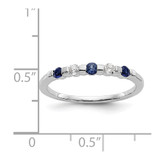 14k White Gold 1/10 carat Diamond and Blue Sapphire Complete Band - RM-F34511BB-6098