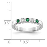 14k White Gold 1/10 carat Diamond and Emerald Complete Band - RM-39FACE47-6545