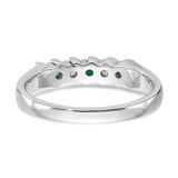 14k White Gold 1/10 carat Diamond and Emerald Complete Band - RM-56798E45-9307