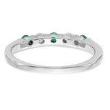 14k White Gold 1/10 carat Diamond and Emerald Complete Band - RM-696D866C-3960