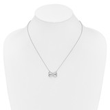 14k White Gold 1/10 carat Diamond Double Infinity Symbol 18 inch Necklace