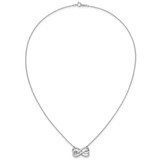14k White Gold 1/10 carat Diamond Double Infinity Symbol 18 inch Necklace
