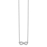 14k White Gold 1/10 carat Diamond Infinity with Pawprint and Heart 18 inch Necklace
