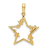 14k & White Rhodium D/C Stars Pendant - M2-001F2D7F-1355