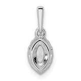 14k White Gold 1/10 carat Lab Grown Diamond VS/SI+ G+ and White Sapphire April Birthstone Pendant