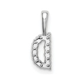 14k White Gold 1/10 carat Lab Grown Diamond VS/SI+ G+ Complete Letter D Initial Pendant