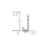 14k White Gold 1/10 carat Lab Grown Diamond VS/SI+ G+ Complete Letter J Initial Pendant
