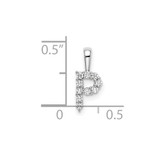 14k White Gold 1/10 carat Lab Grown Diamond VS/SI+ G+ Complete Letter P Initial Pendant