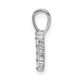 14k White Gold 1/10 carat Lab Grown Diamond VS/SI+ G+ Complete Letter T Initial Pendant