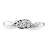 14k White Gold 1/10 carat Lab Grown Diamond VS/SI+ G+ Complete Three Stone Ring