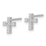 14k White Gold 1/10 carat Lab Grown Diamond VS/SI+ G+ Cross Post Earrings