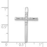 14k White Gold 1/10ct. Diamond Cross Chain Slide - PM-3734B867-6385