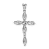 14k White Gold 1/10ct. Diamond Cross Pendant - PM-E196B512-8898