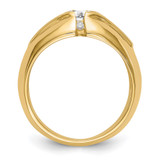 14k (Holds 1-5.5 Round Center, 8-2.0, 2-1.8mm Round) Men's Ring Mounting