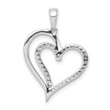 14k White Gold 1/10ct. Diamond Heart Pendant - PM-1F30B816-5189