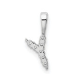 14k White Gold 1/15 carat Lab Grown Diamond VS/SI+ G+ Complete Letter Y Initial Pendant