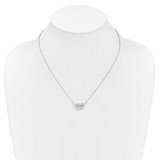 14k White Gold 1/15 carat Lab Grown Diamond VS/SI+ G+ Complete Lotus Flower 18 inch Necklace