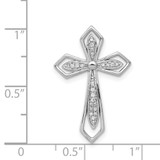 14k White Gold 1/15ct. Diamond Cross Chain Slide