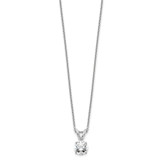 14k White Gold 1/2 carat Certified Lab Grown Diamond VS+ F+ Round Complete Four Prong 18 inch Solitaire Pendant Necklace