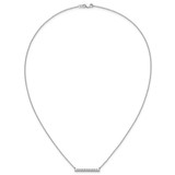 14k White Gold 1/2 carat Diamond Bar 18 inch Necklace