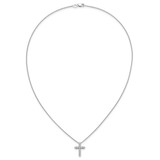 14k White Gold 1/2 carat Diamond Cross Pendant 18 inch Necklace