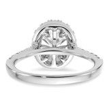 14k White Gold 1/2 carat Lab Grown Diamond VS/SI+ G+ 1 1/2 carat Center Oval Semi Mount Halo Engagement Ring