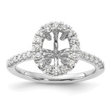 14k White Gold 1/2 carat Lab Grown Diamond VS/SI+ G+ 1 1/2 carat Center Oval Semi Mount Halo Engagement Ring