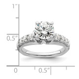 14k White Gold 1/2 carat Lab Grown Diamond VS/SI+ G+ 1 1/2 carat Center Round Semi Mount Shared Prong Engagement Ring